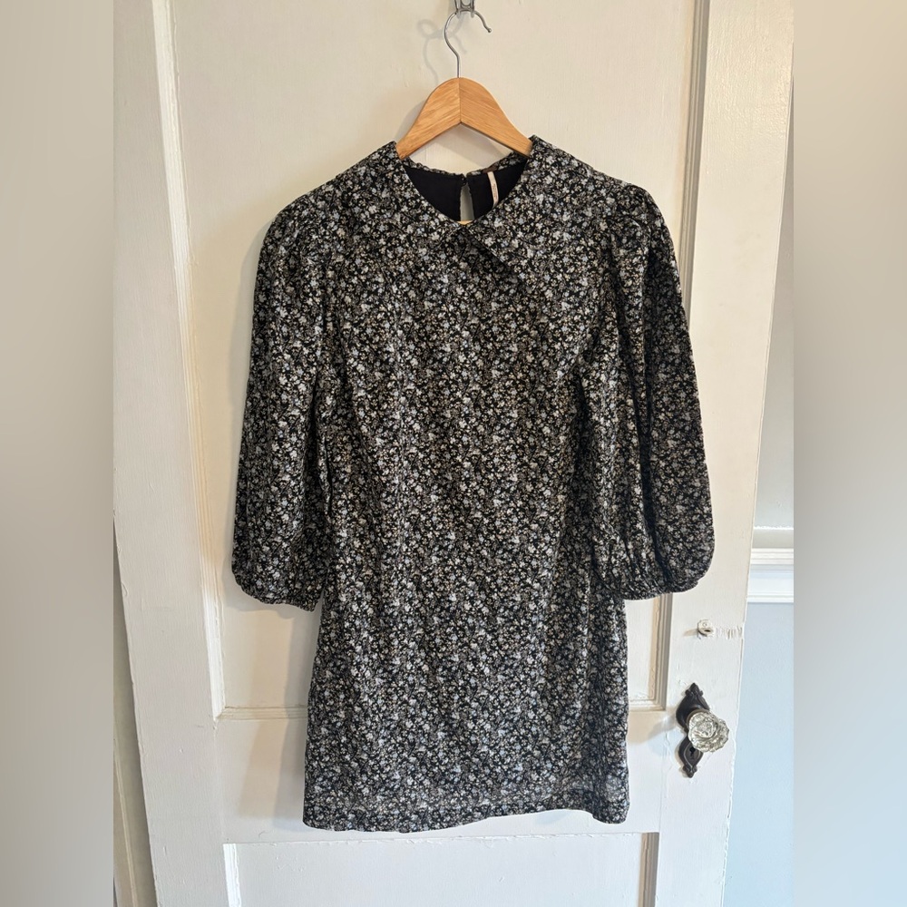 Free People Floral Puff Sleeve Mini Dress - Picture 3 of 10